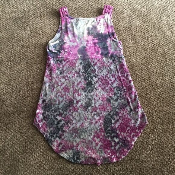 Shades of Purple & Grey Tie Dye Tank Top - Picture 4 of 5